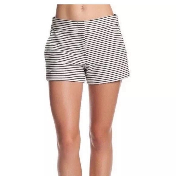 NWT BCBG Max Azria Womens White/Black Striped Low Rise Shorts - Picture 2 of 5